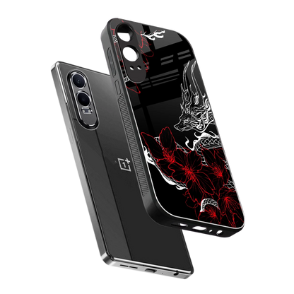 Fiery Petals sleek oneplus nord ce 4 lite cover with tempered glass back and TPU edges