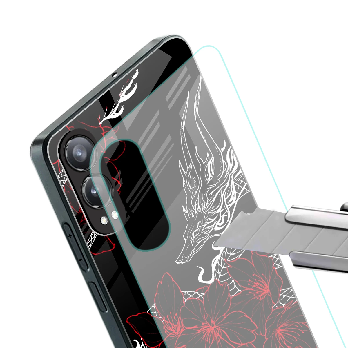 Fiery Petals stylish phone case for oneplus nord ce 4 lite | glossy glass and slim fit