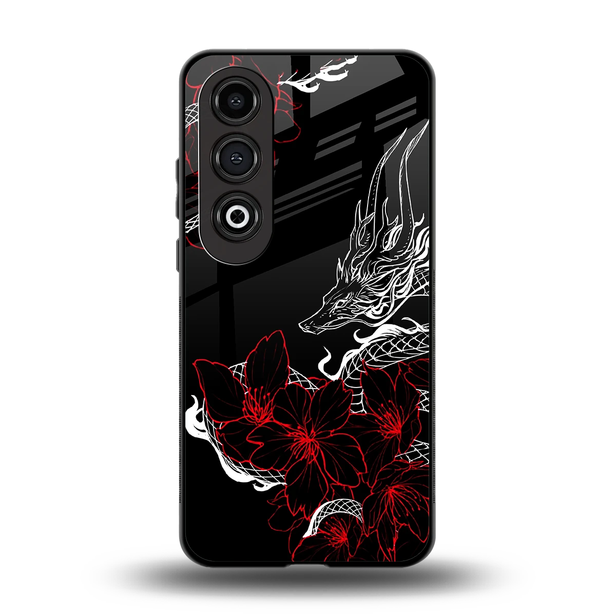 Fiery Petals back phone cover | glass case for oneplus nord ce 4