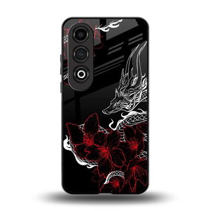 Fiery Petals back phone cover | glass case for oneplus nord ce 4