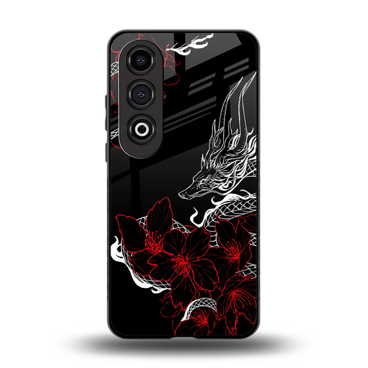 Fiery Petals back phone cover | glass case for oneplus nord ce 4