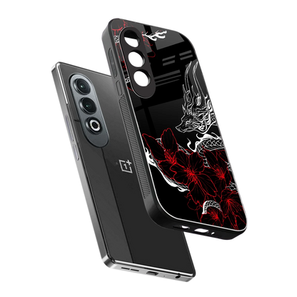 Fiery Petals sleek oneplus nord ce 4 cover with tempered glass back and TPU edges