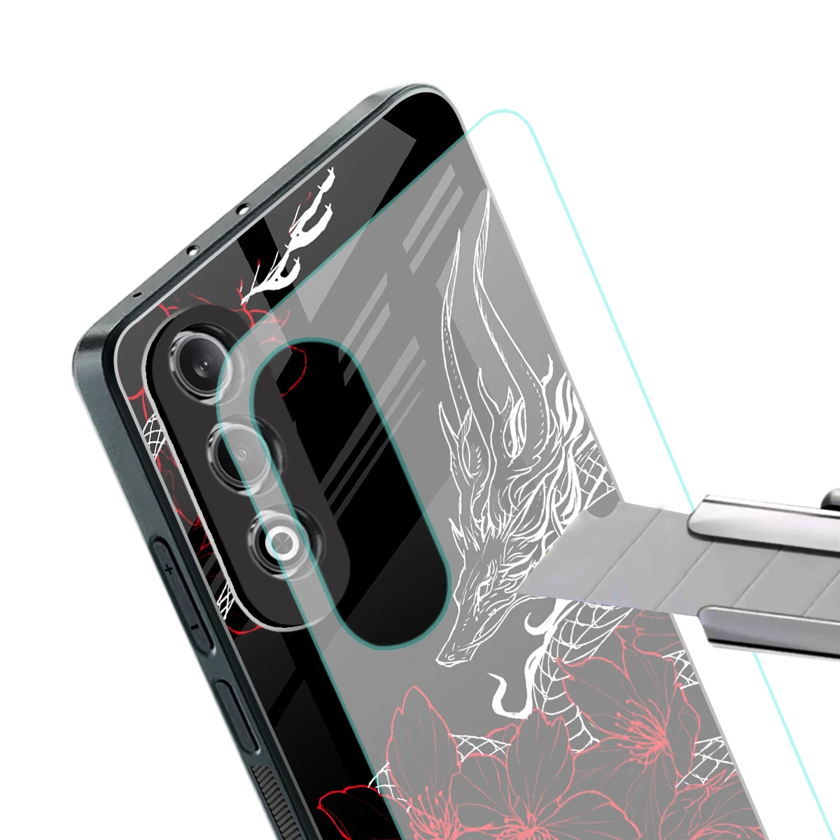 Fiery Petals stylish phone case for oneplus nord ce 4 | glossy glass and slim fit