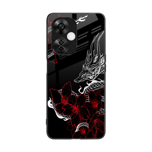 Fiery Petals back phone cover | glass case for oneplus nord ce 3 lite