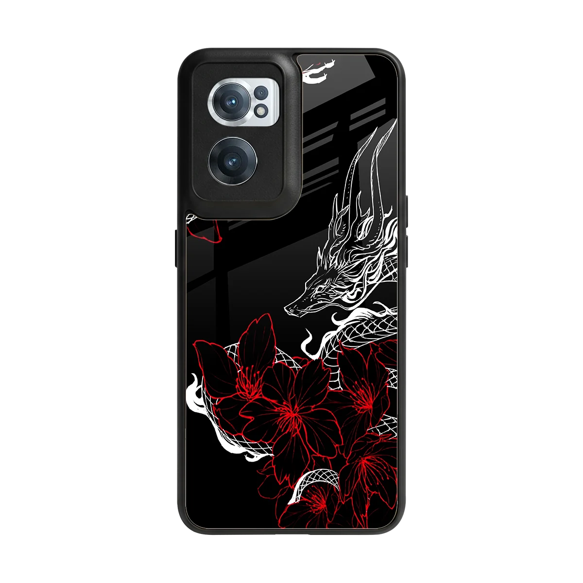 Fiery Petals back phone cover | glass case for oneplus nord ce 2