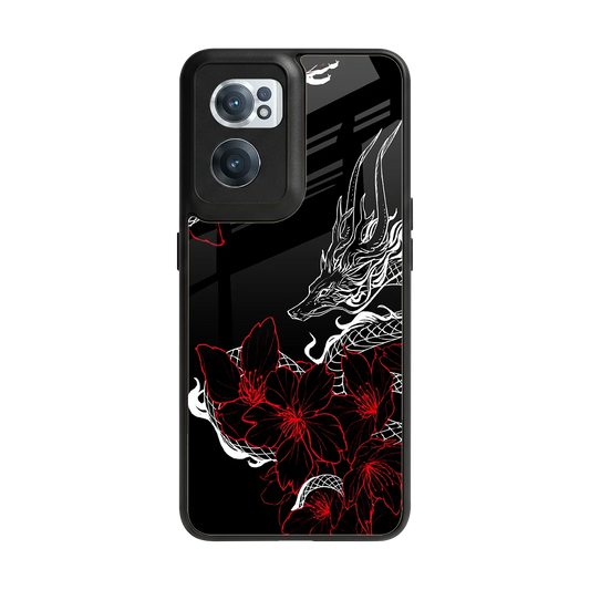 Fiery Petals back phone cover | glass case for oneplus nord ce 2