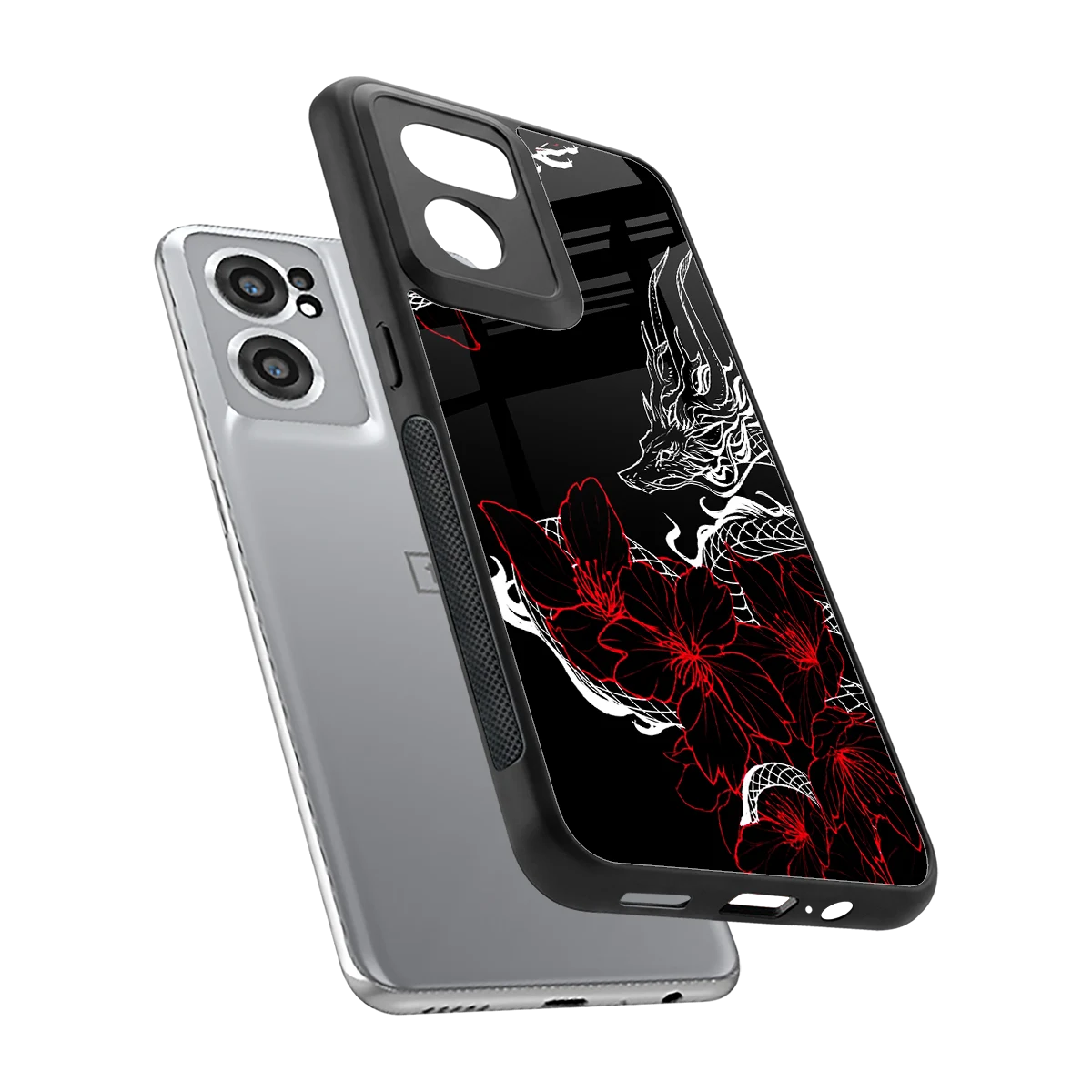 Fiery Petals sleek oneplus nord ce 2 cover with tempered glass back and TPU edges