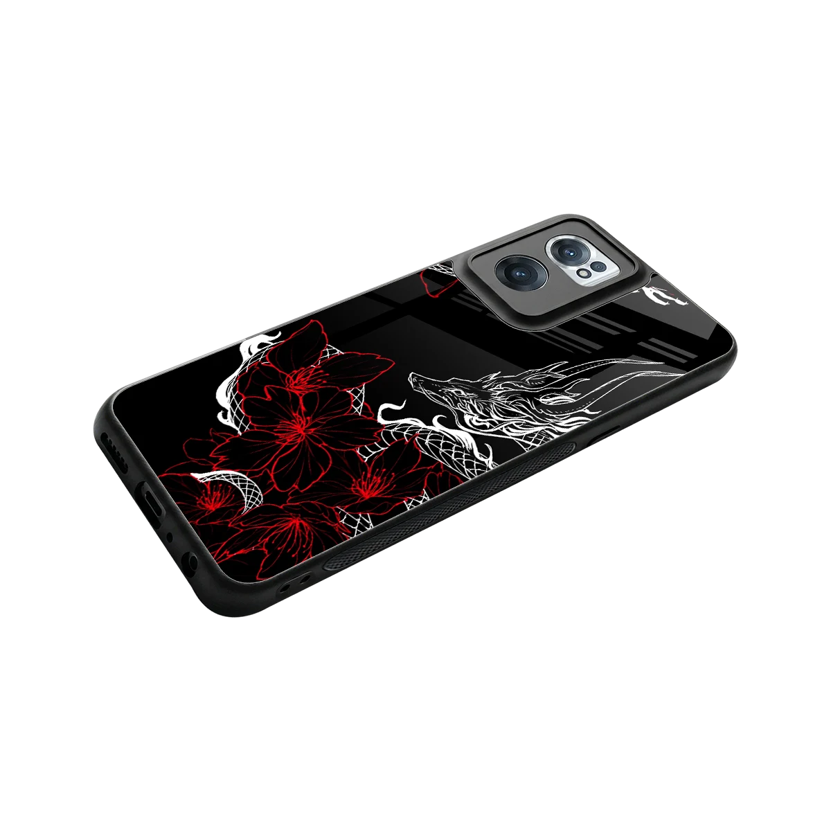 Fiery Petals stylish phone case for oneplus nord ce 2 | glossy glass and slim fit