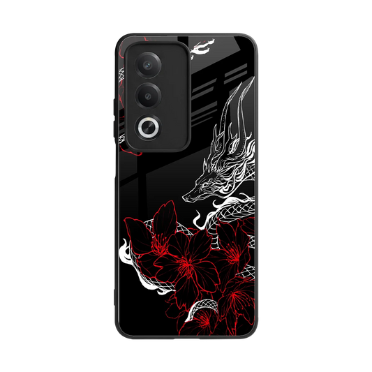 Fiery Petals back phone cover | glass case for oppo a3 pro