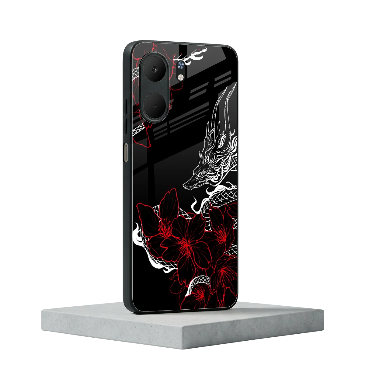 Fiery Petals oppo a5x 5g mobile cover | shockproof glass phone case