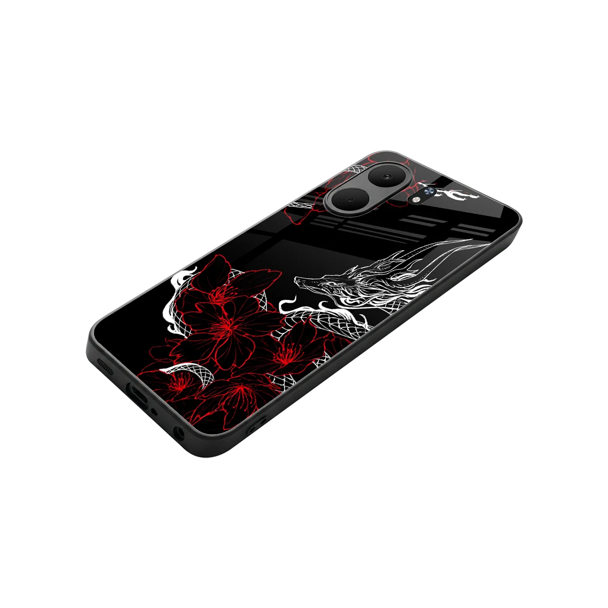 Fiery Petals stylish phone case for oppo a5x 5g | glossy glass and slim fit