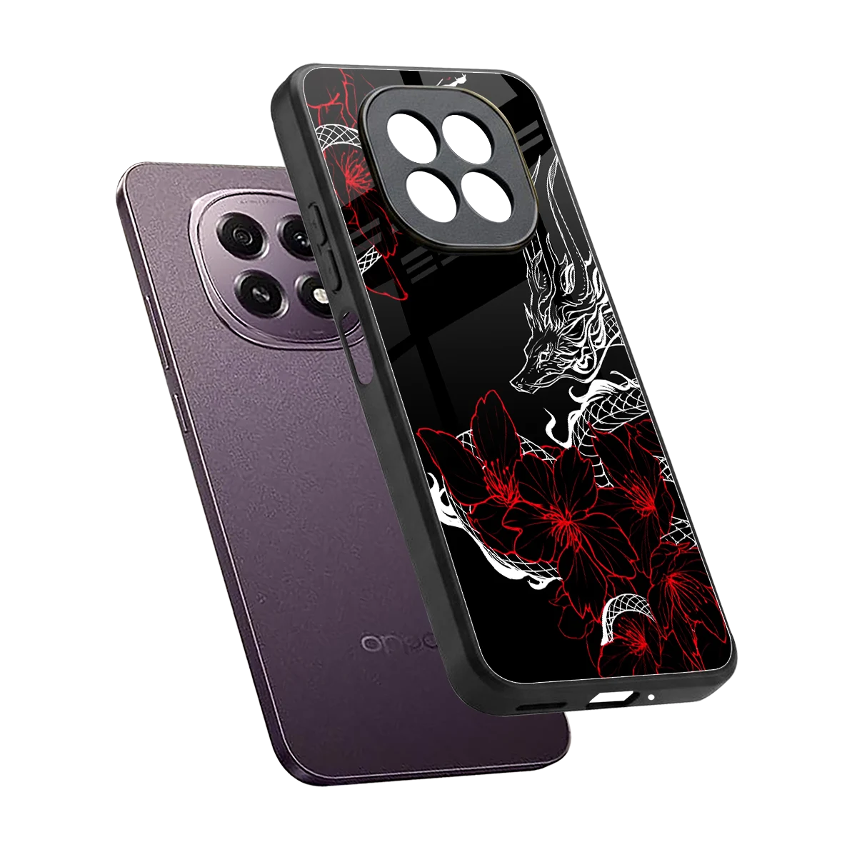 Fiery Petals sleek oppo f29 5g cover with tempered glass back and TPU edges