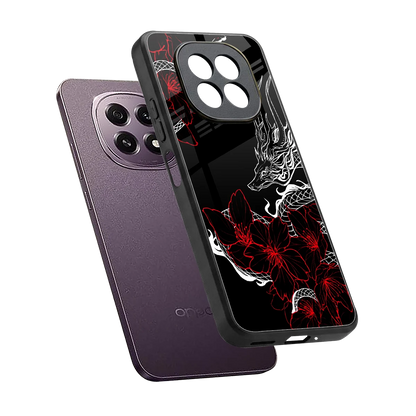 Fiery Petals sleek oppo f29 5g cover with tempered glass back and TPU edges