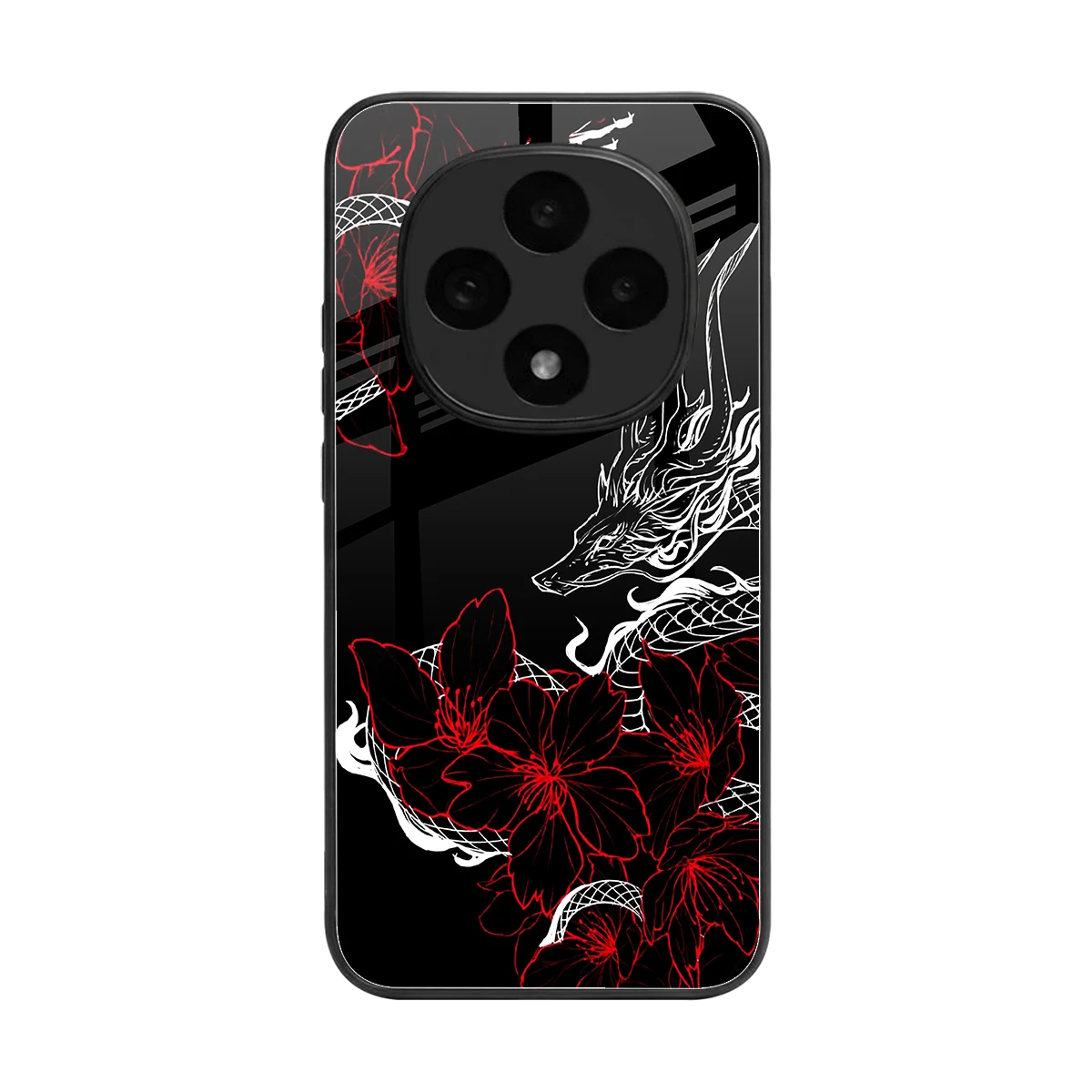 Fiery Petals back phone cover | glass case for oppo f31 pro 5g