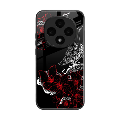 Fiery Petals back phone cover | glass case for oppo f31 pro 5g