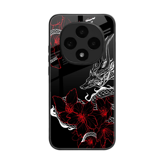 Fiery Petals back phone cover | glass case for oppo f31 pro 5g