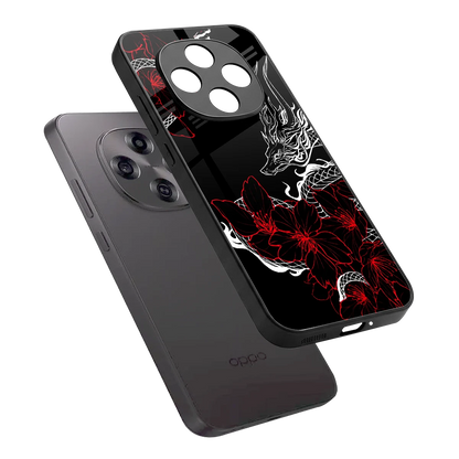 Fiery Petals sleek oppo f31 pro 5g cover with tempered glass back and TPU edges