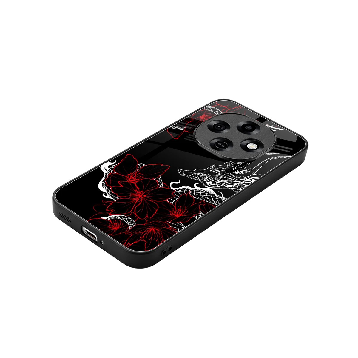 Fiery Petals stylish phone case for oppo f31 pro 5g | glossy glass and slim fit