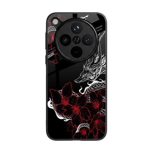 Fiery Petals back phone cover | glass case for oppo find x8