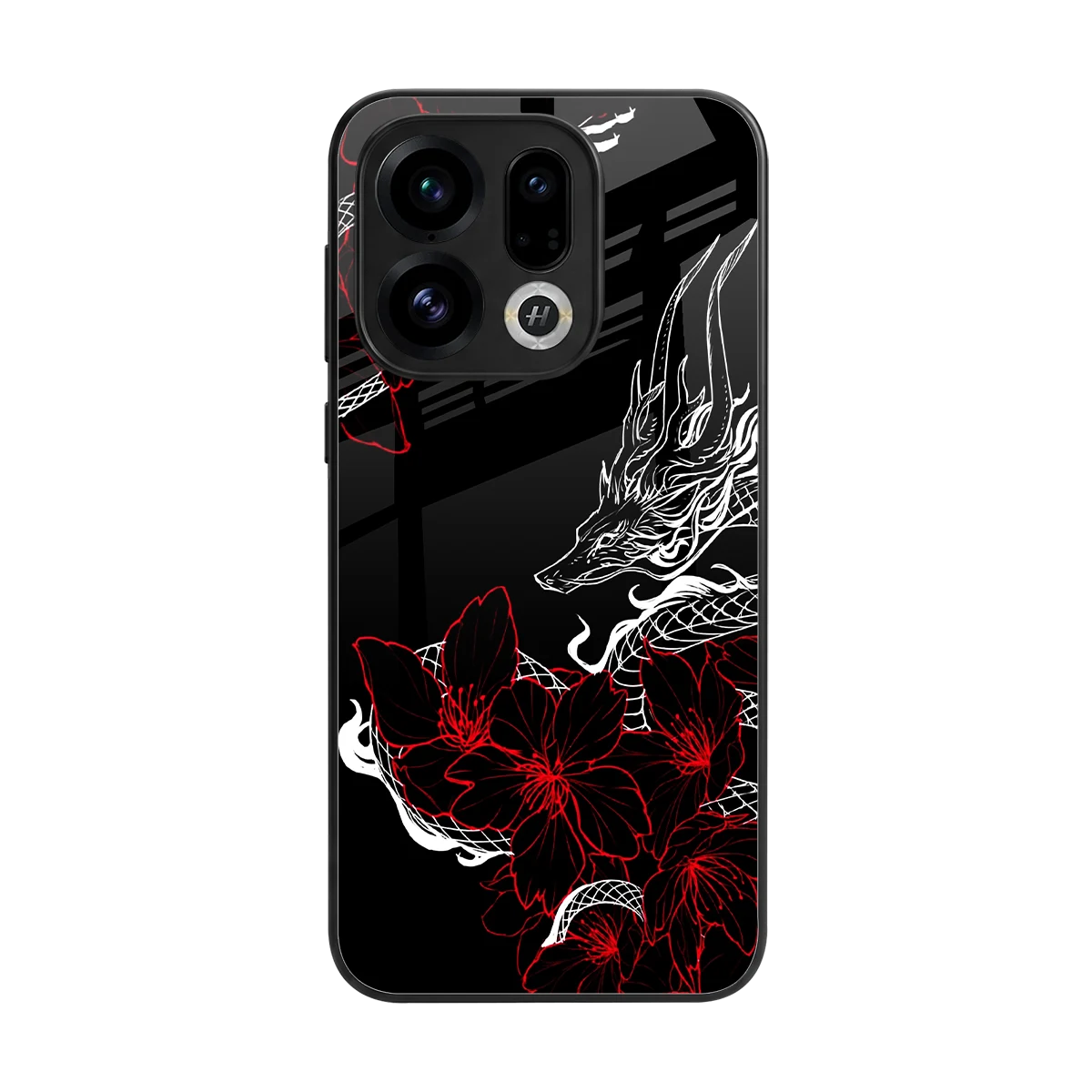Fiery Petals back phone cover | glass case for oppo find x9