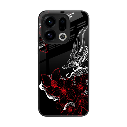 Fiery Petals back phone cover | glass case for oppo find x9
