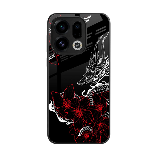 Fiery Petals back phone cover | glass case for oppo find x9