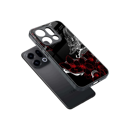 Fiery Petals sleek oppo find x9 cover with tempered glass back and TPU edges