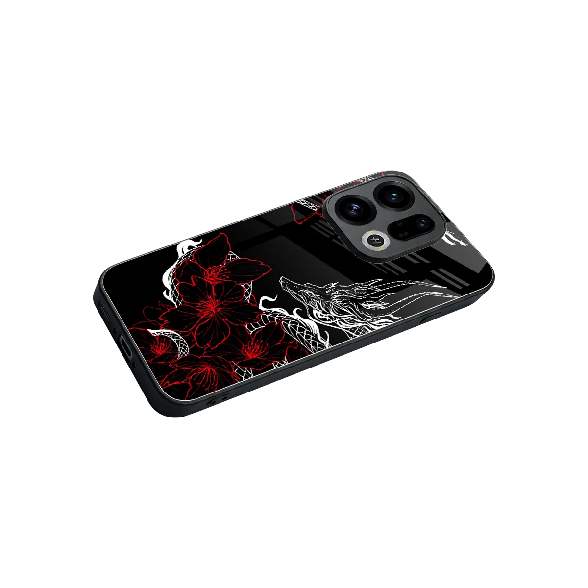 Fiery Petals stylish phone case for oppo find x9 | glossy glass and slim fit