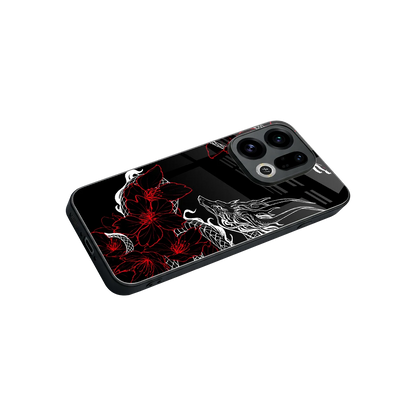 Fiery Petals stylish phone case for oppo find x9 | glossy glass and slim fit