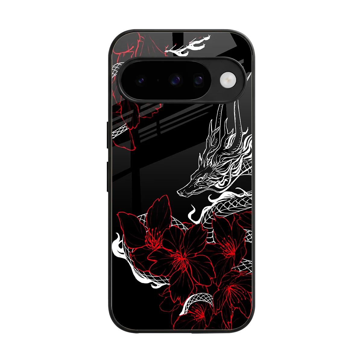Fiery Petals back phone cover | glass case for google pixel 10