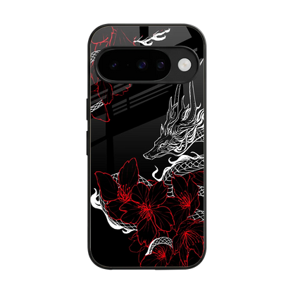 Fiery Petals back phone cover | glass case for google pixel 10
