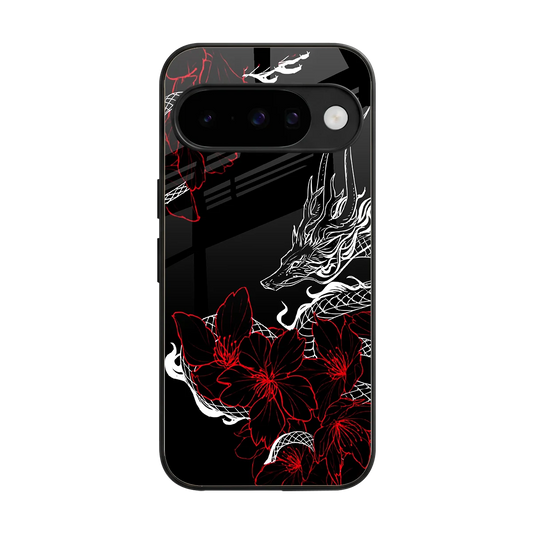 Fiery Petals back phone cover | glass case for google pixel 10