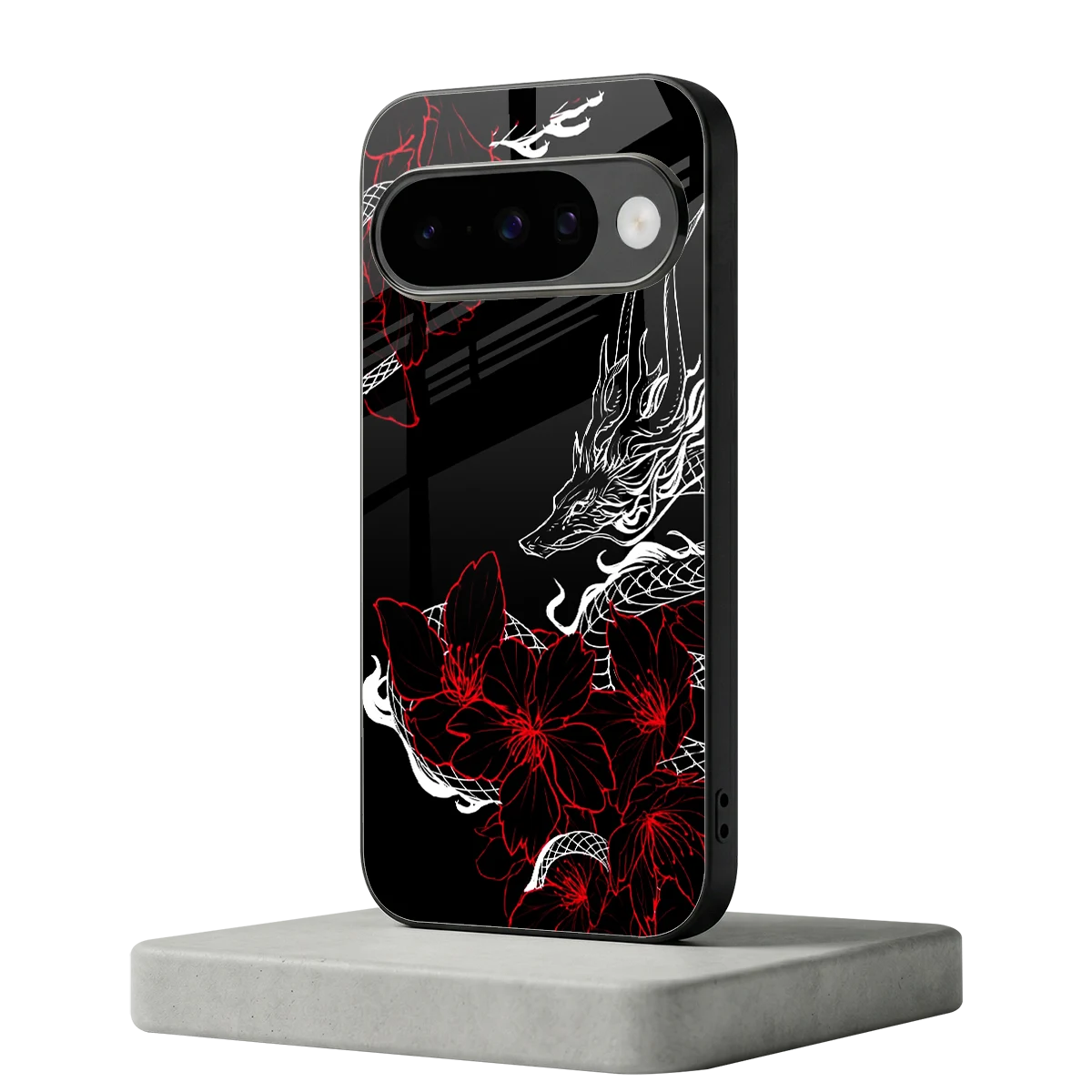 Fiery Petals google pixel 10 mobile cover | shockproof glass phone case