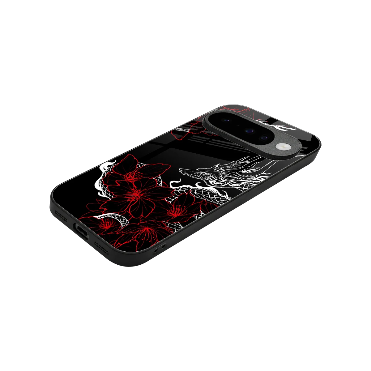 Fiery Petals stylish phone case for google pixel 10 | glossy glass and slim fit