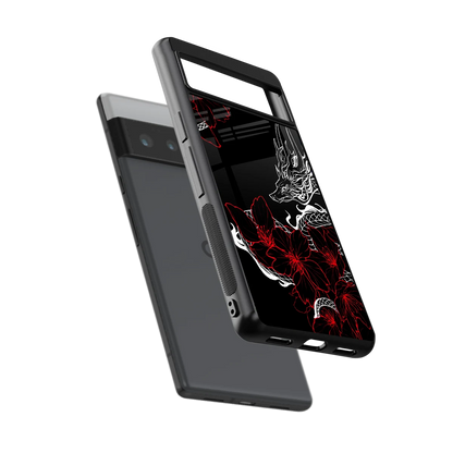 Fiery Petals sleek google pixel 6 pro cover with tempered glass back and TPU edges