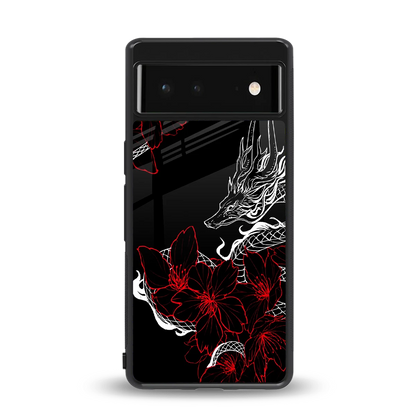 Fiery Petals back phone cover | glass case for google pixel 6