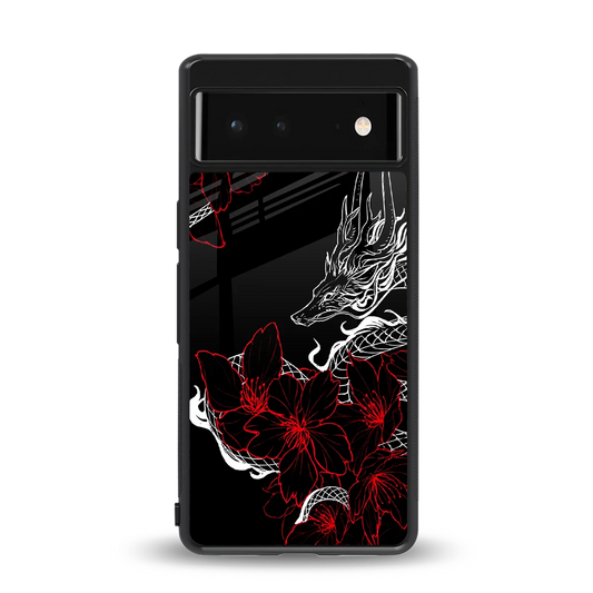 Fiery Petals back phone cover | glass case for google pixel 6