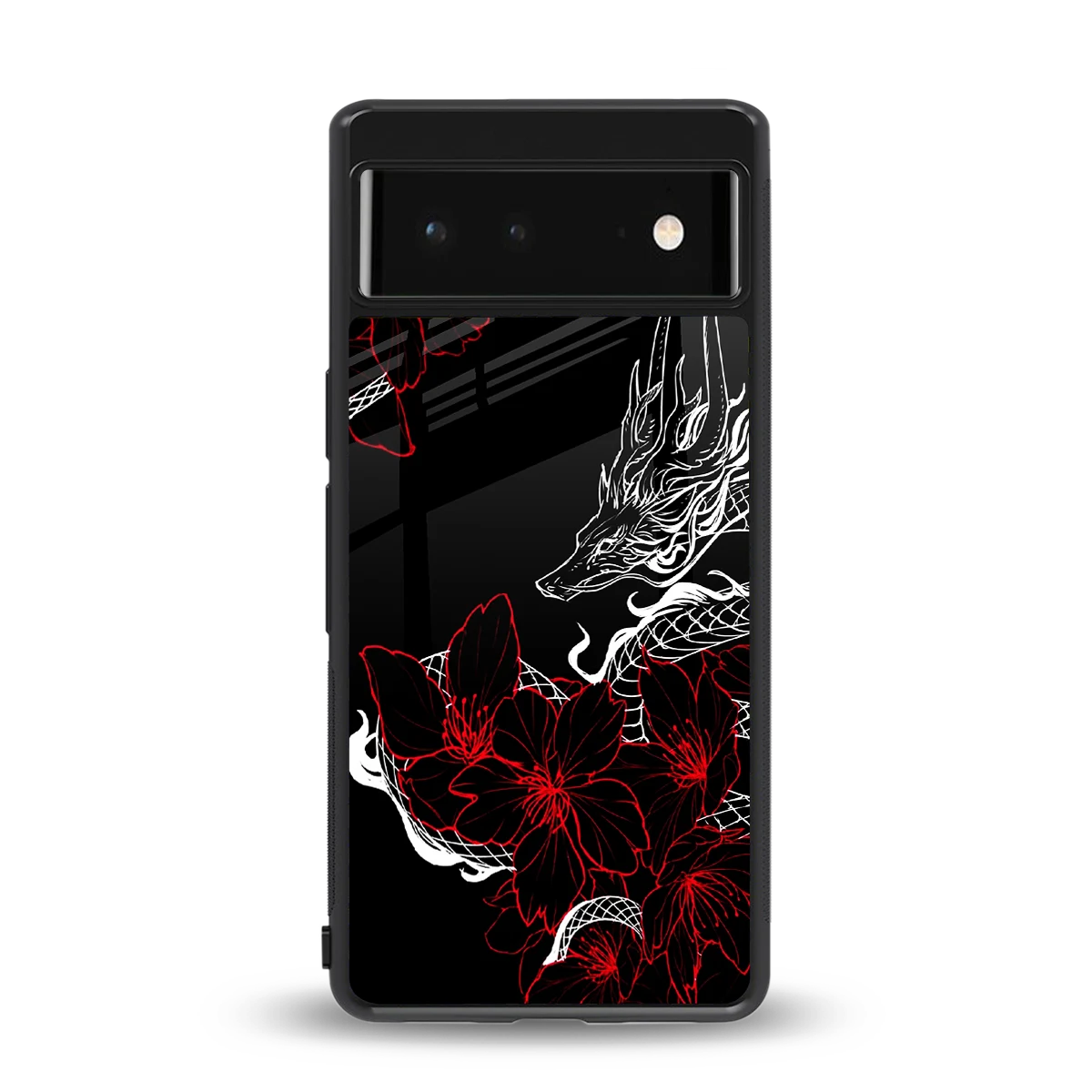 Fiery Petals back phone cover | glass case for google pixel 6a