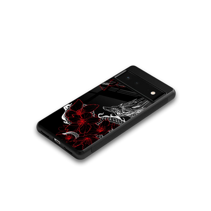 Fiery Petals google pixel 6a mobile cover | shockproof glass phone case