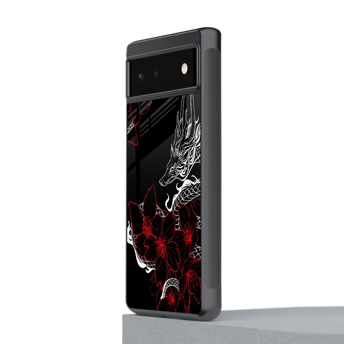 Fiery Petals stylish phone case for google pixel 6a | glossy glass and slim fit