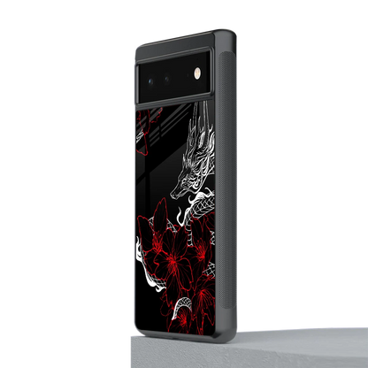 Fiery Petals stylish phone case for google pixel 6a | glossy glass and slim fit