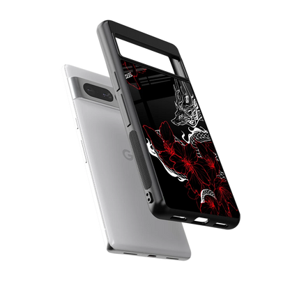 Fiery Petals sleek google pixel 7 pro cover with tempered glass back and TPU edges