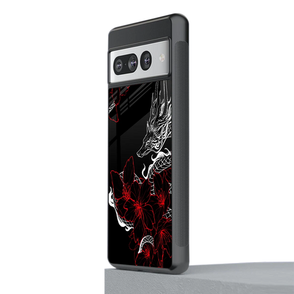 Fiery Petals stylish phone case for google pixel 7 pro | glossy glass and slim fit