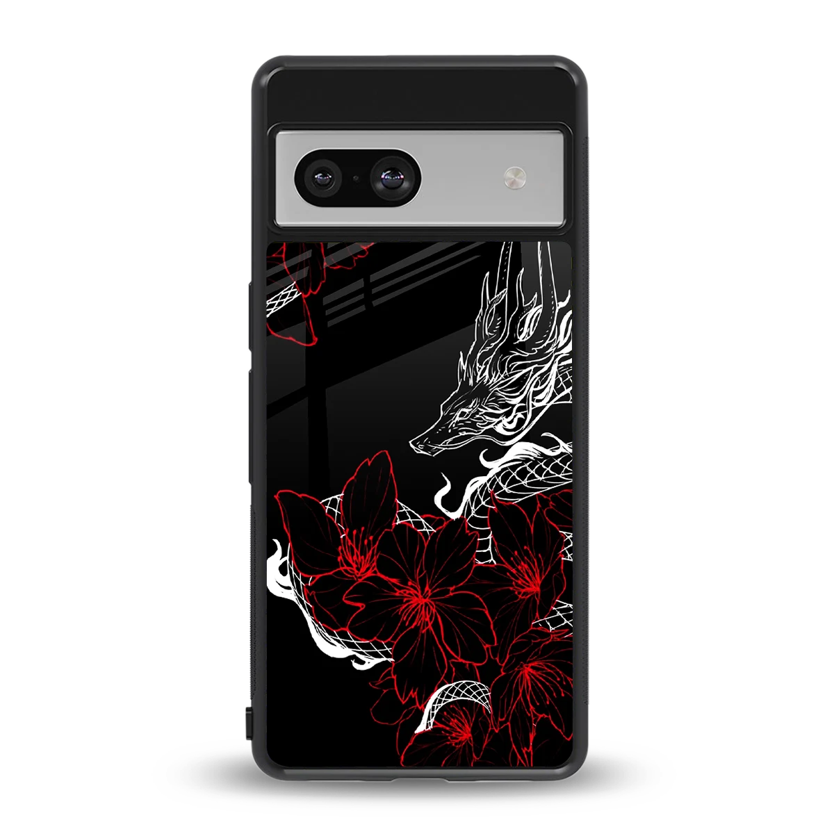 Fiery Petals back phone cover | glass case for google pixel 7a