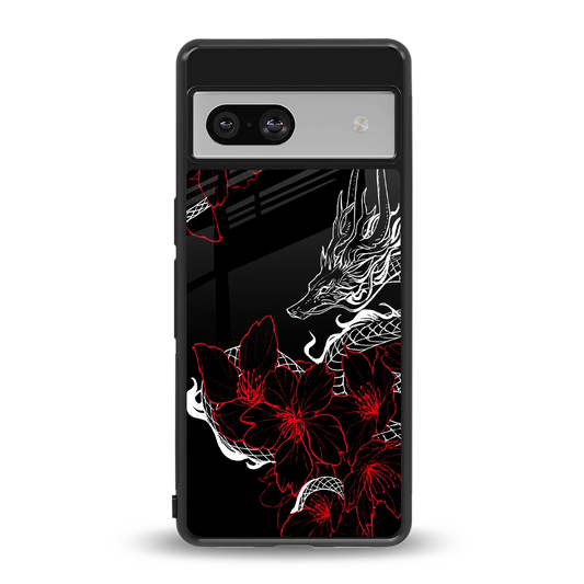 Fiery Petals back phone cover | glass case for google pixel 7a