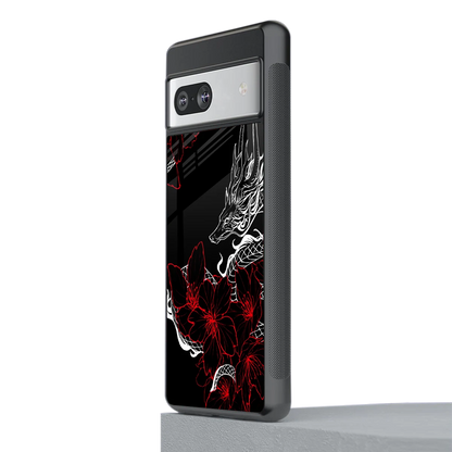 Fiery Petals stylish phone case for google pixel 7 | glossy glass and slim fit