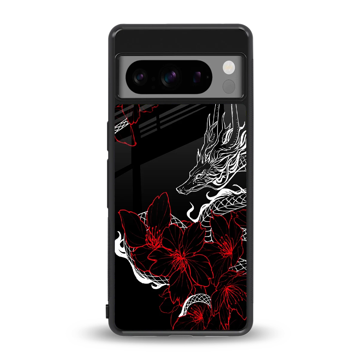 Fiery Petals back phone cover | glass case for google pixel 8 pro