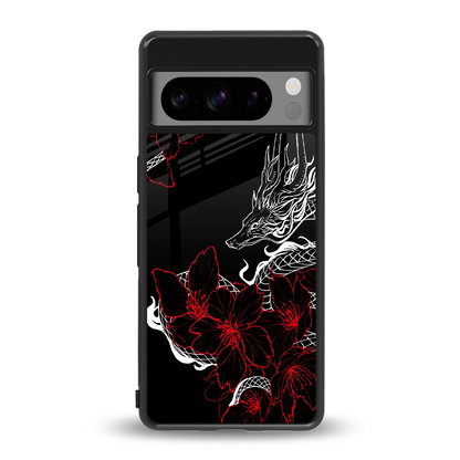Fiery Petals back phone cover | glass case for google pixel 8 pro