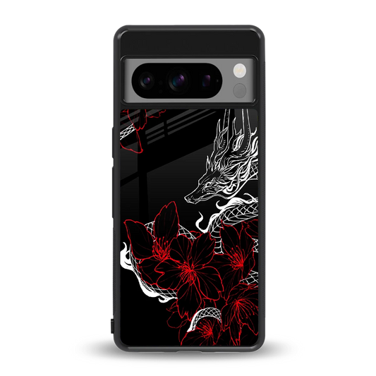 Fiery Petals back phone cover | glass case for google pixel 8 pro