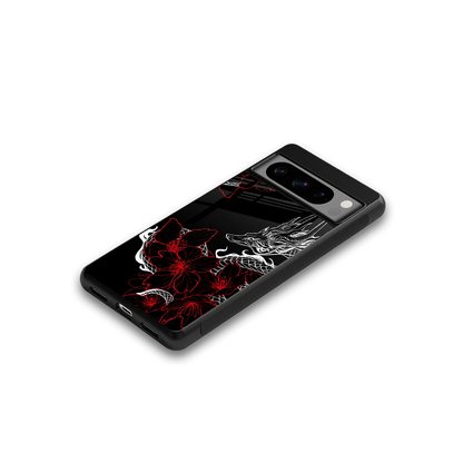 Fiery Petals google pixel 8 pro mobile cover | shockproof glass phone case